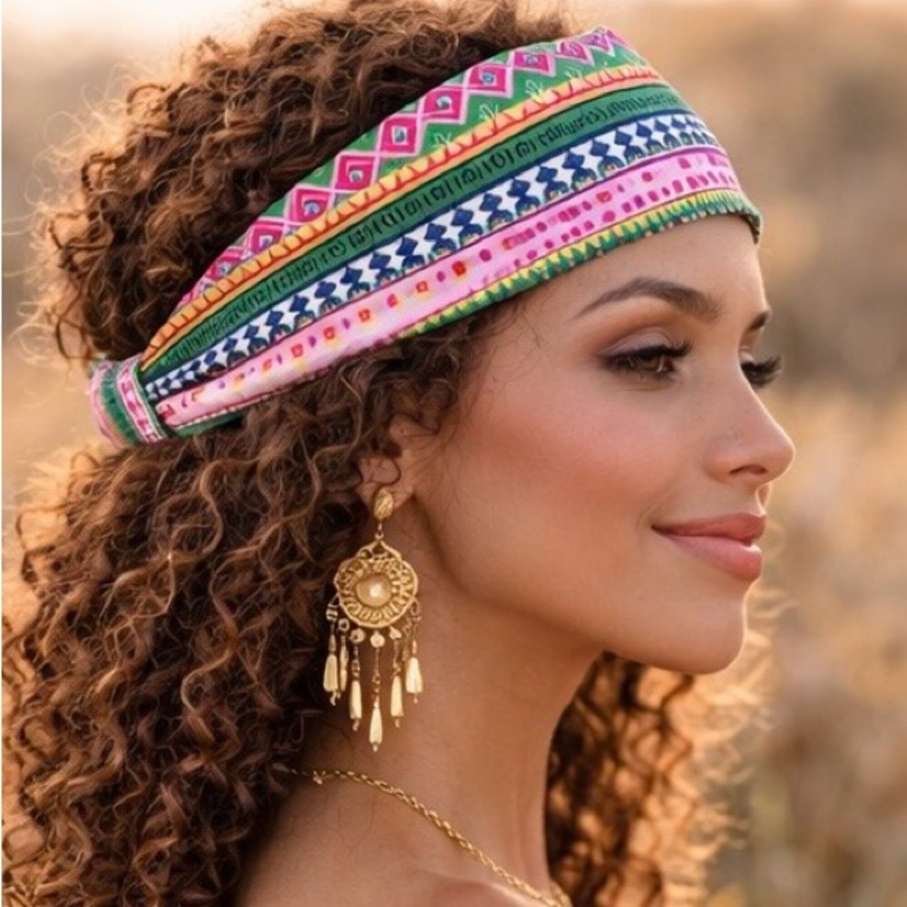 NWOT Pack of 2 Colorful Patterned Headbands